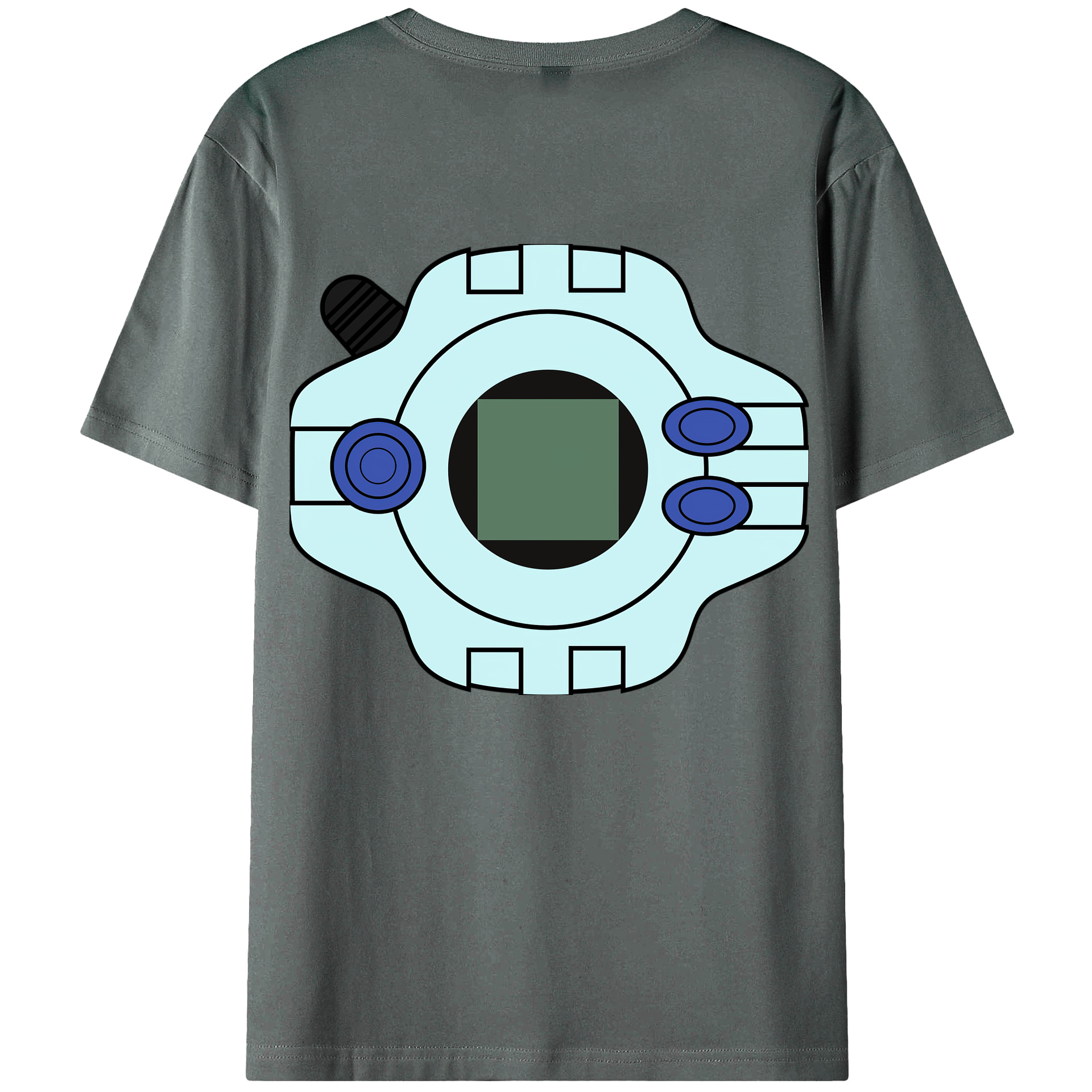 （画像用） Digimon デジタルモンスター/デジモン 綿100％ メンズ半袖Tシャツ（バックプリント） 通気性